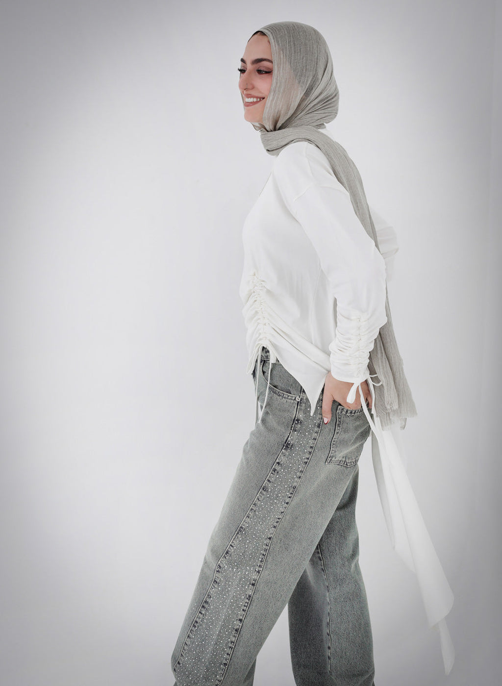 Asymmetric Crushed T-shirt