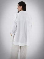 High-Low Linen Shirt - White