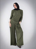 Draped Cotton Set - Olive