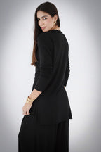Draped Cotton Set - Black