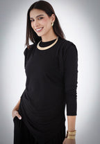 Draped Cotton Set - Black