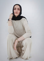 Draped Cotton Set - Beige