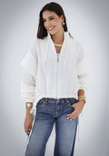 High-low Zipper Shirt - White