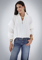 High-low Zipper Shirt - White