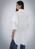 High-low Zipper Shirt - White