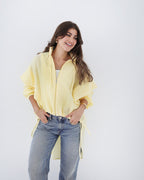 High-low Zipper Shirt  Yellow