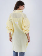 High-low Zipper Shirt  Yellow