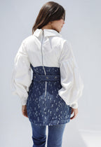 Denim frame corset