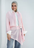 Dual Form Striped Shirt - Pink