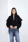 High-low Zipper Shirt - Black