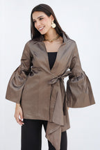 Flowy Draped Jacket - Gold