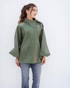 Side Collar Taffeta Top
