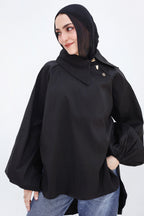 Side Collar Taffeta Top
