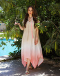 Ombré peach dress - short sleeves