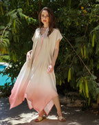 Ombré peach dress - short sleeves