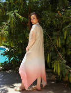 Ombré peach dress - short sleeves
