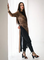Draped Metallic Top