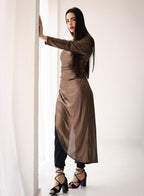 Draped Metallic Top