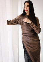 Draped Metallic Top
