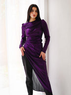 Draped Metallic Top
