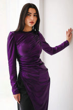 Draped Metallic Top