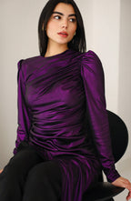 Draped Metallic Top