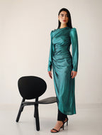 Draped Metallic Top