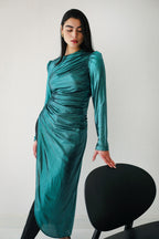 Draped Metallic Top