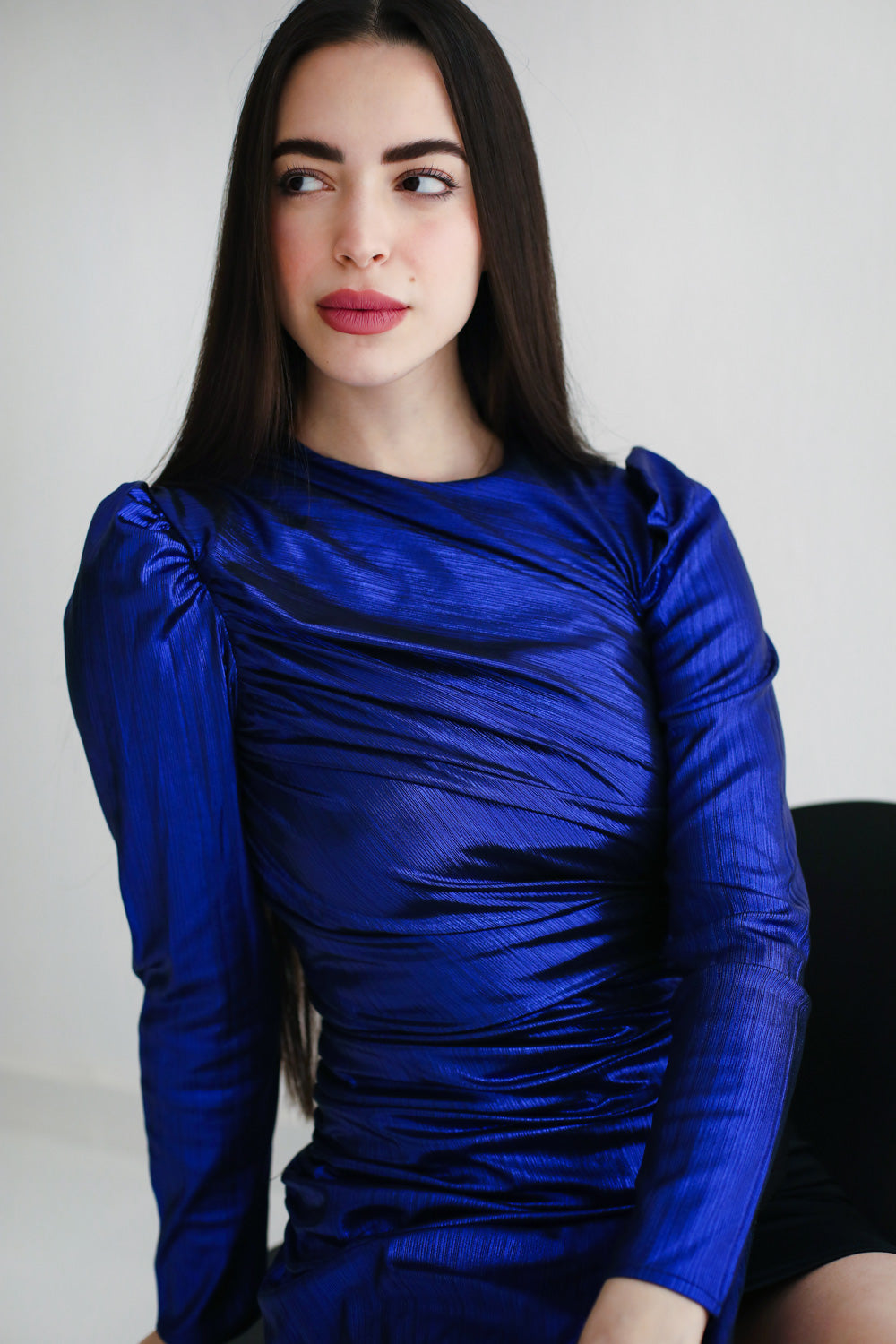 Draped Metallic Top