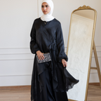 Glimmer Wrap Dress in Black 050 Ibriz Abaya