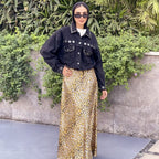 Leopard Print Velvet Skirt
