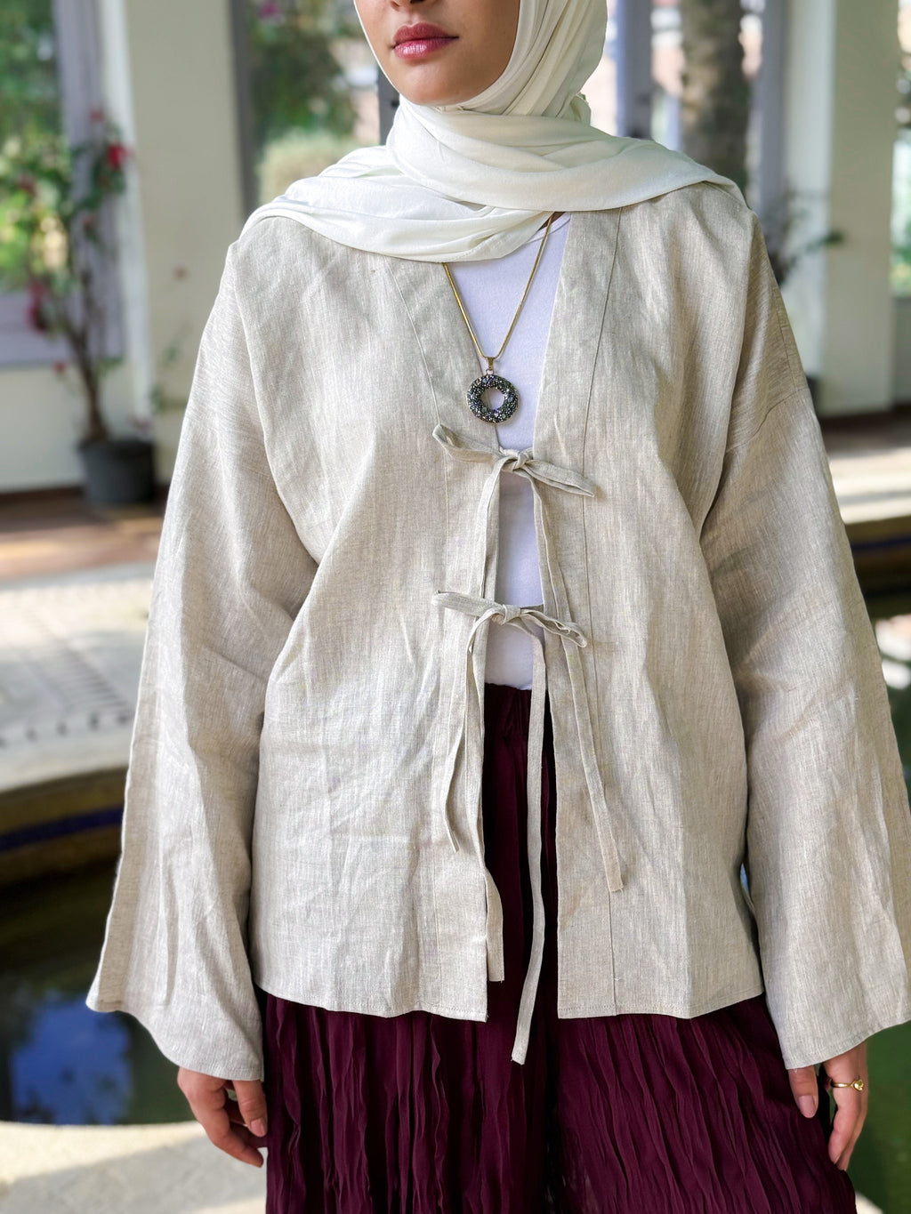 Beige Linen top