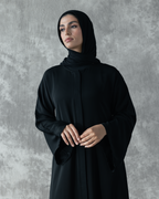 Elegant Silk Abaya with hidden buttons code 800