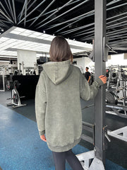 Washed hoodie in olive