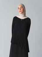 075 - Pleated Black Abaya