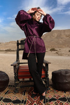 Side Collar Taffeta Top