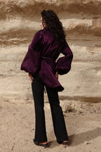 Side Collar Taffeta Top