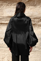 Side Collar Taffeta Top
