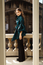 Flowy Draped Jacket - Green