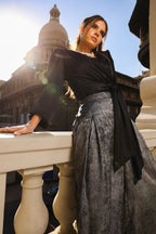 Shimmery wide pants - Dark Silver