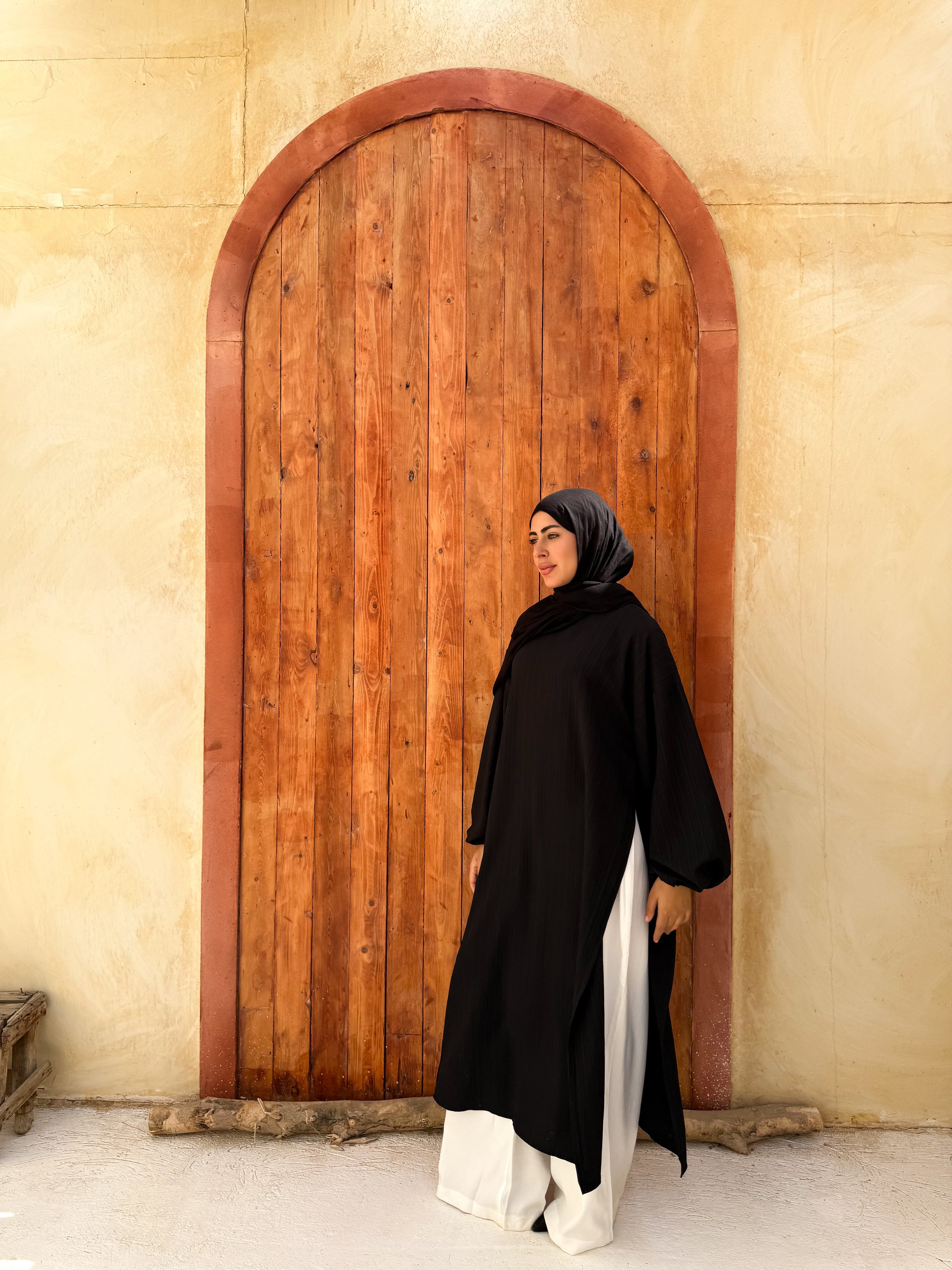 Ribbed Long Line Tunic C500 Black