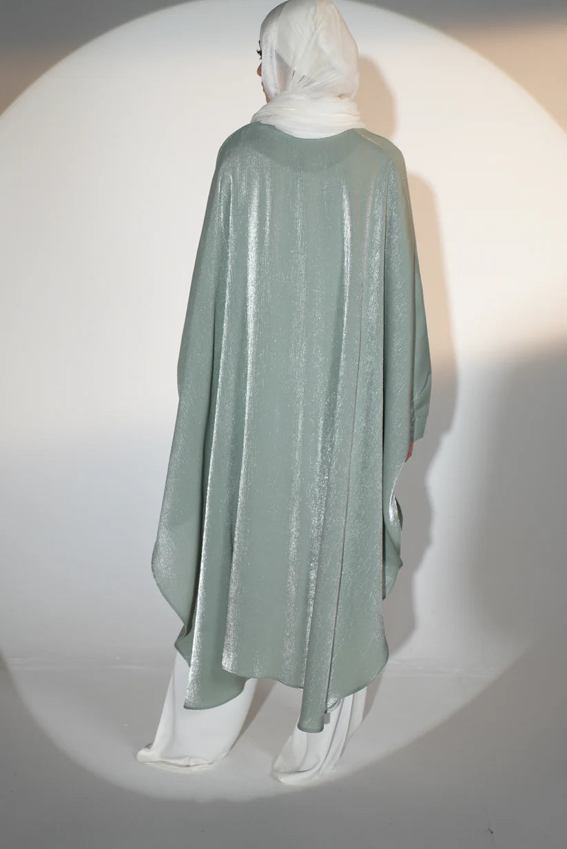 Starry Nights Shawl Kaftan in Mint
