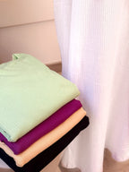 Ribbed Lycra Sleeves Dress