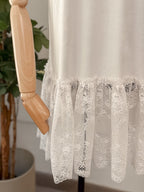 Lace*cotton sleeveless top