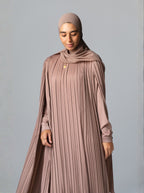 086 - Silk Plissé Cape Dress
