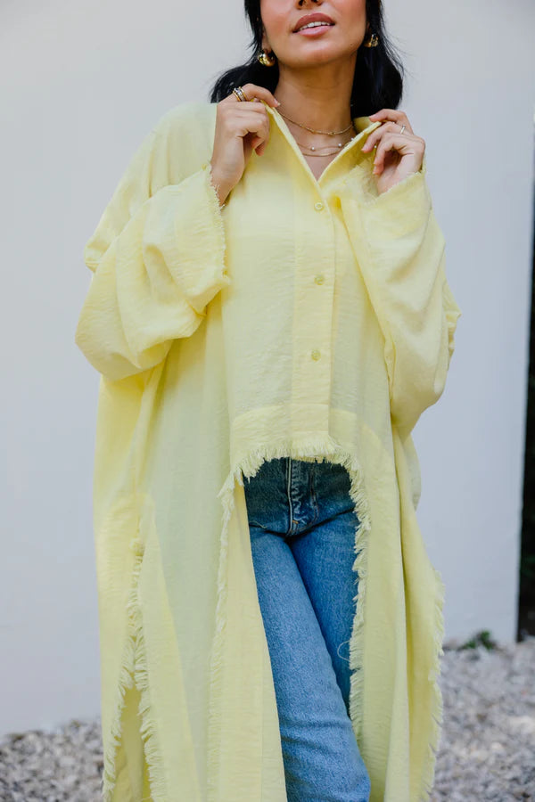 Fringed out cape in Yellow