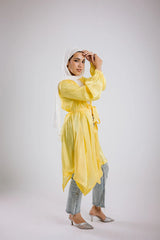 Mia silk kimono in yellow
