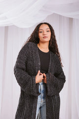 Knit cardigan in black