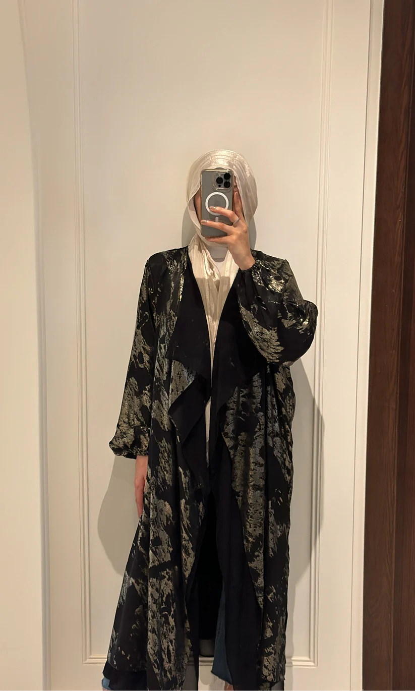 Hazie Trench in Black x Gold Wash