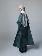 086 - Silk Plissé Cape Dress
